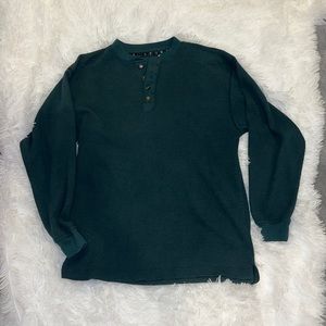 emerald green waffle knit long sleeve! size medium; perfect for fall!